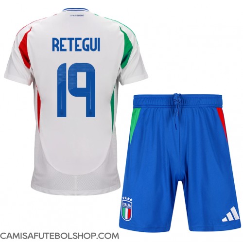 Camisa de time de futebol Itália Mateo Retegui #19 Replicas 2º Equipamento Infantil Europeu 2024 Manga Curta (+ Calças curtas)